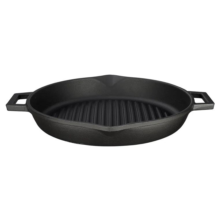 LAVA CAST IRON Lava Enameled Cast Iron Grill Pan 12 inch-Round