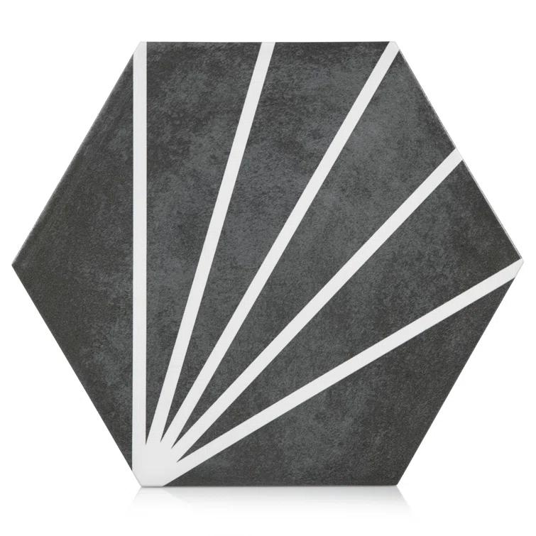 Industry Tile Sun Stripe Hexagon Dark Gray