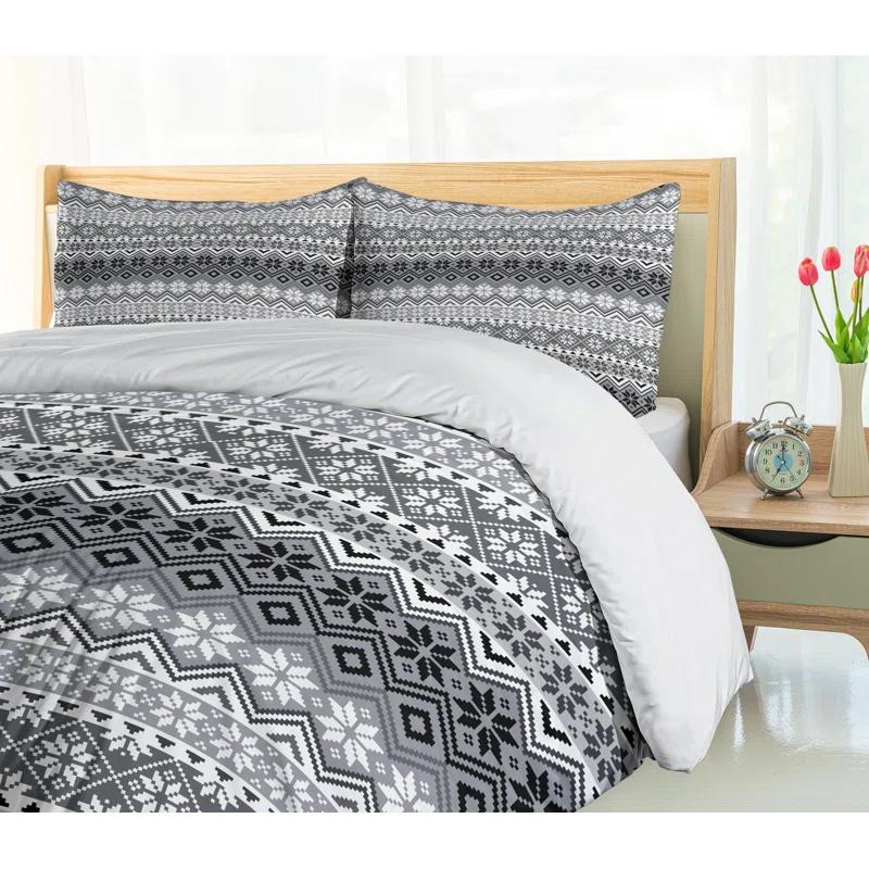 Ambesonne Rustic Geometric Shapes Duvet Cover Set