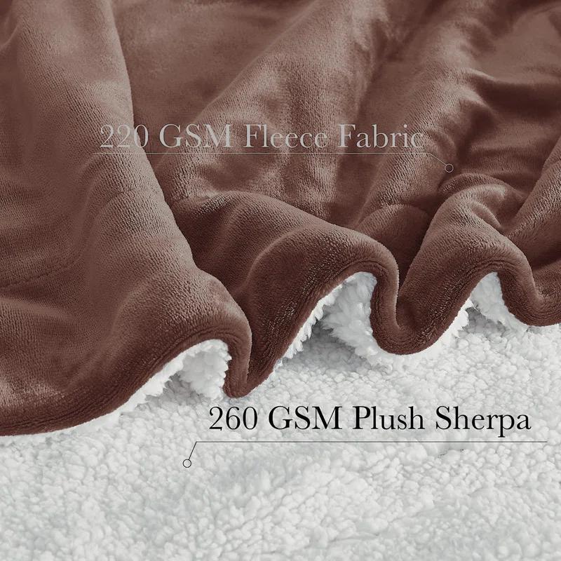 IMPERIAL HOMEWARE LONDON LIMITED Sherpa Fleece Fur Thick Reversible Blanket Throw