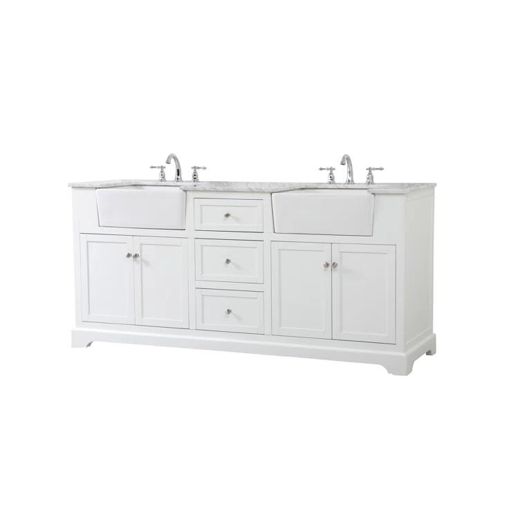 Emiliano 72'' Double Bathroom Vanity with Top