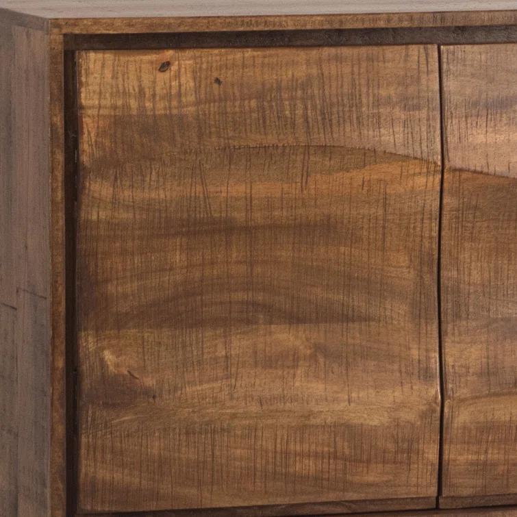 Judson Medium Brown Mango Wood Sideboard with Black Iron Base