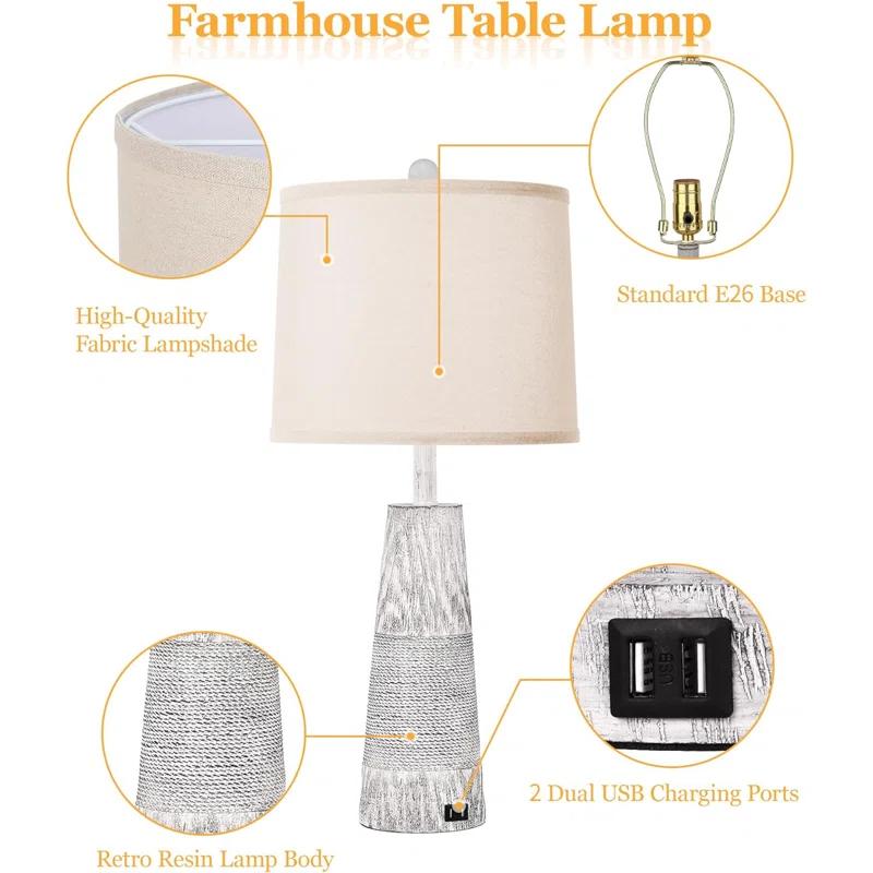 Red Barrel Studio® Resin Table Lamp (Set of 2)