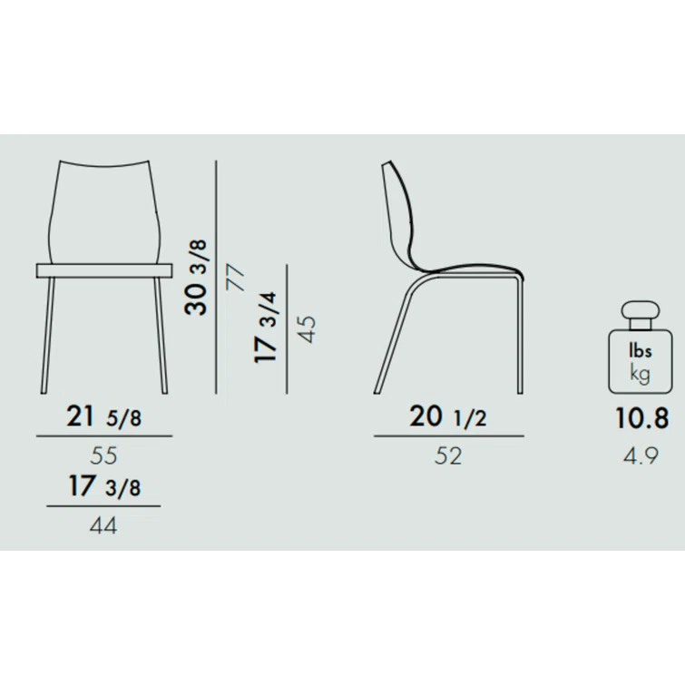 Kartell Maui Stackable Plastic Seat Waiting Room Chair (Set of 2)