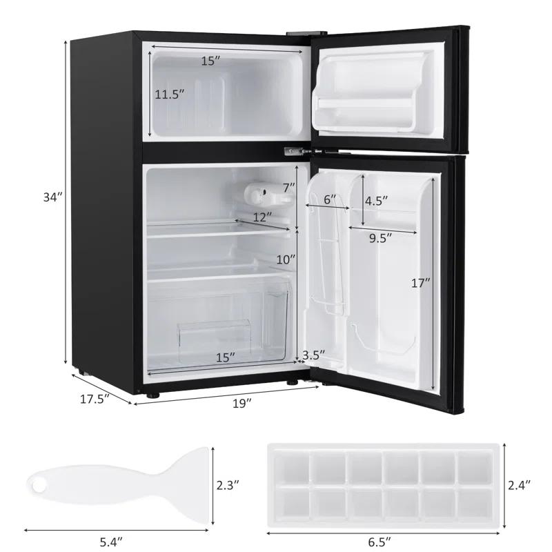 FORCLOVER FORCLOVER 3.2 Cubic Feet Freestanding Mini Fridge with Freezer