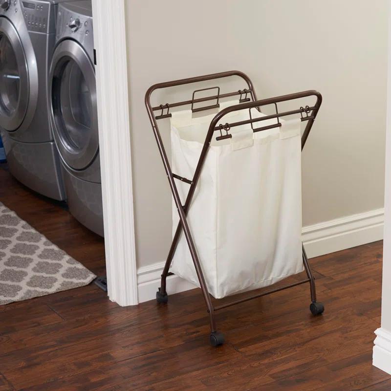 Household Essentials Rolling Laundry Hamper with Handles