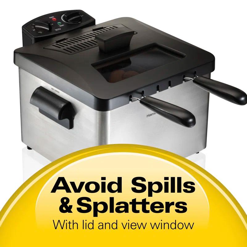 Hamilton Beach Hamilton Beach® Professional-Style Electric Deep Fryer with 12-Cup Food Capacity, Lid with View Window and Three Frying Baskets