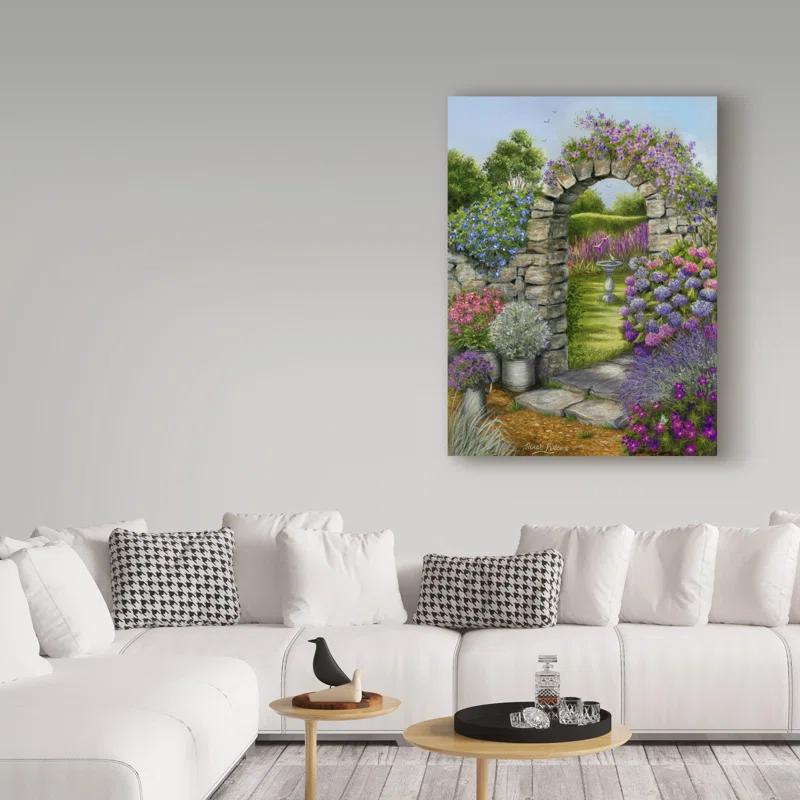Trademark Fine Art Janet Pidoux " Cottage Garden Arch " by Janet Pidoux