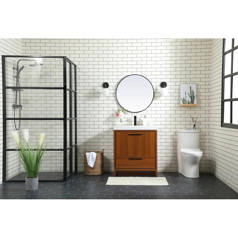 Southmead 30'' Single Bathroom Vanity with Resin Top