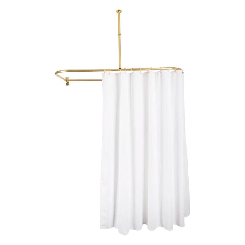 Utopia Alley Aluminum 61" D-Shape Fixed Shower Curtain Rod