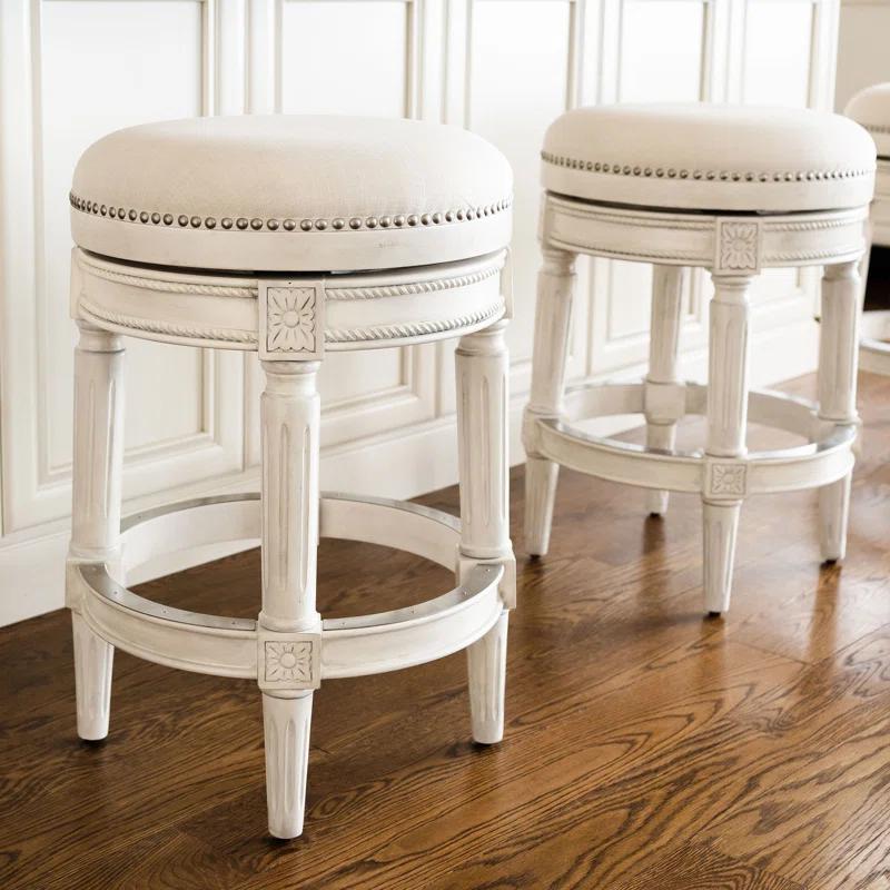 Maven Lane Maven Lane Pullman Backless Stool with Fabric Upholstery