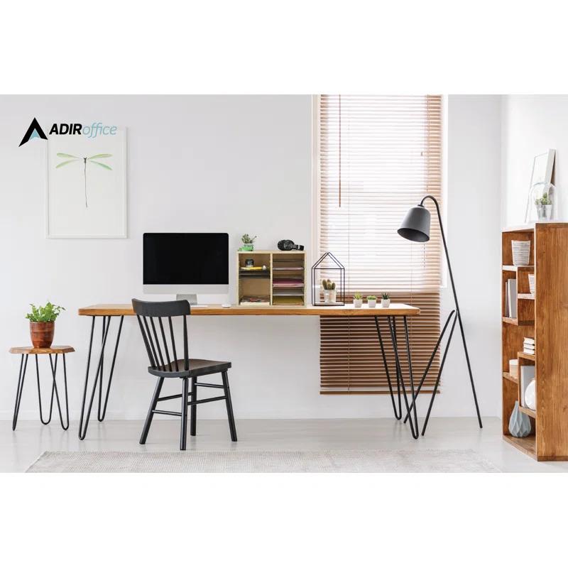 AdirOffice Wood Adjustable 12 Compartment Literature Organizer Mailroom Organizer