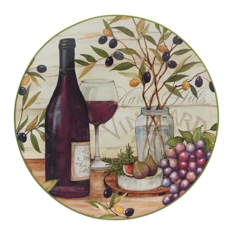 Certified International Meadow Brook Vineyard Set Of 4 Dinner Plate 10.5" 2 Asst.