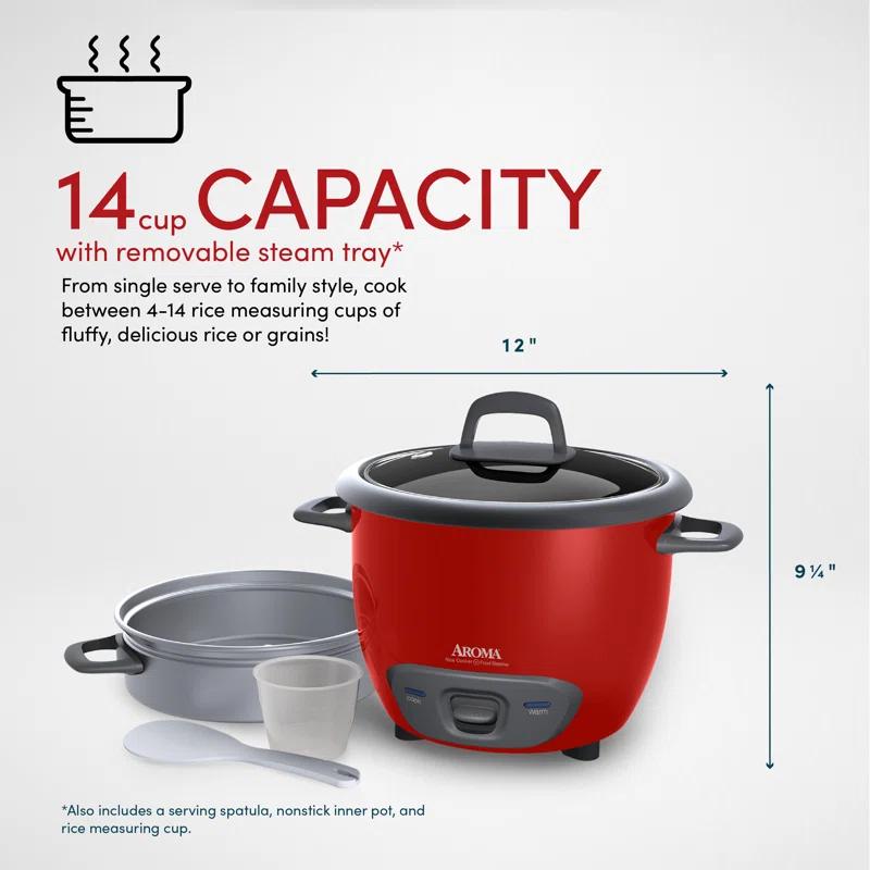 Aroma Aroma 14-Cup Pot Style Rice Cooker and Food Steamer Set