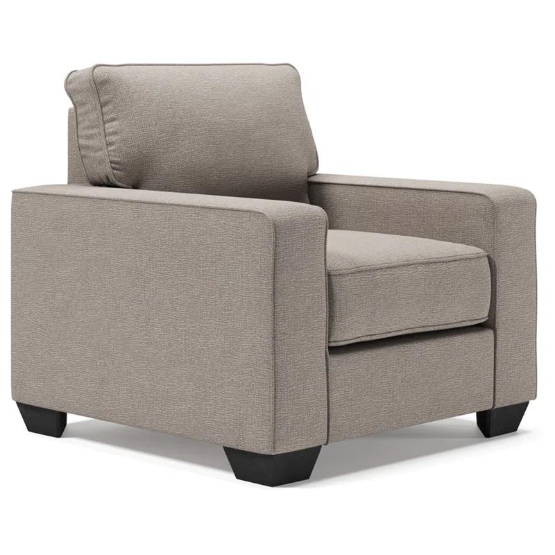 Hokku Designs Greaves Upholstered Armchair with Ottoman