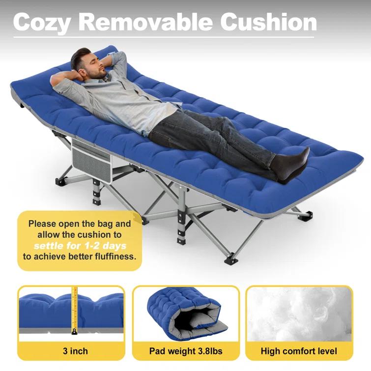 Suteck Folding Camping Cot Portable Outdoor Heavy Duty Sleeping Cot with Mattress and Carry Bag