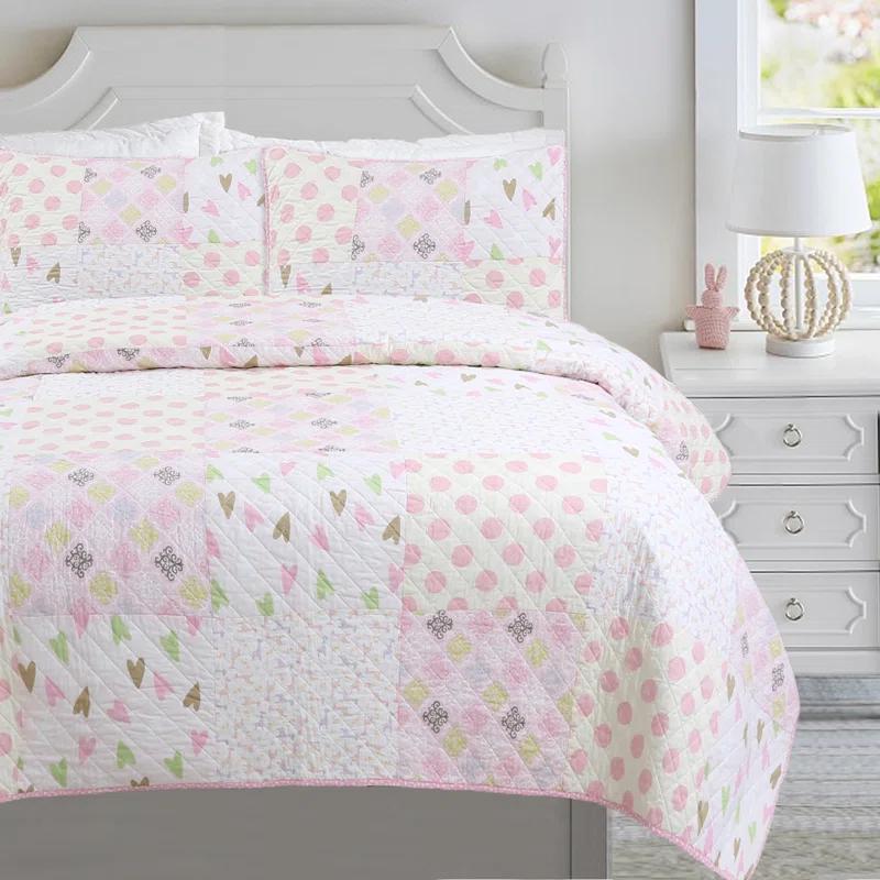 Cozy Line Home Fashion BB2022-073 Cotton Geometric Shapes Quilt Set