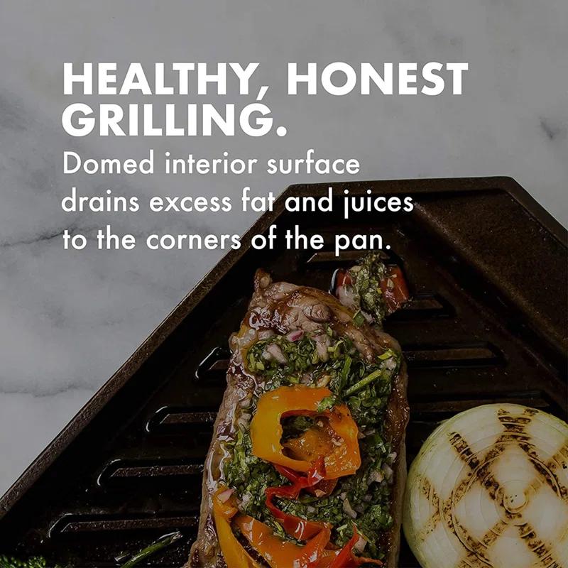 FINEX 15 Inch Cast Iron Lean Grill Pan