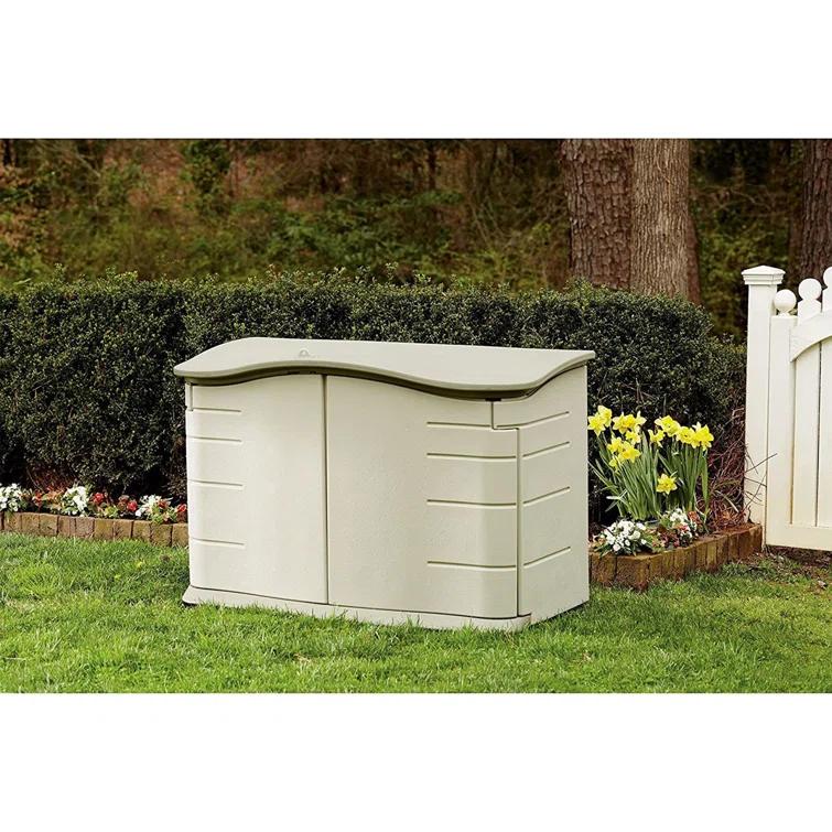 Rubbermaid 4 ft. W x 2 ft. D Plastic Horizontal Garbage Shed