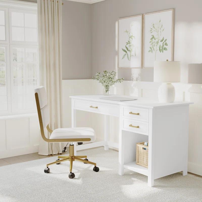Martha Stewart Martha Stewart Hutton Shaker Style Home Office Desk With 2 Side Drawers
