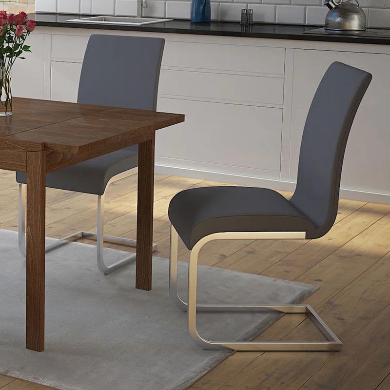Ivy Bronx Anaija 19'' H Faux Leather Upholstered Metal Side Chair (Set of 2)