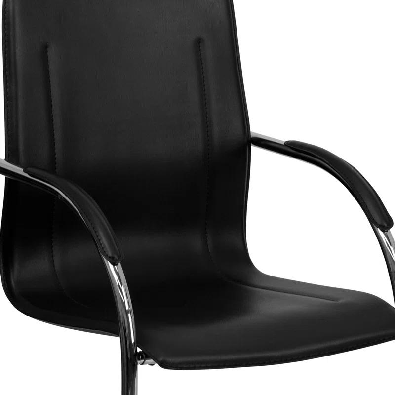 Flash Furniture Boynton Vinyl Side Reception Chair with Chrome Sled Base - Lobby and Guest Seating & Reviews | Wayfair