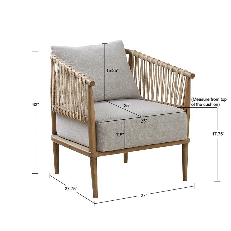 Longshore Tides Comfortable Lounge Chair Solid Wood Coastal Style Perfect For Indoor Spaces