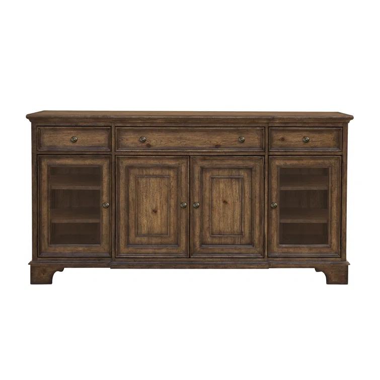 Pulaski Furniture Revival Row 3-Drawer Buffet with Cabinet Doors