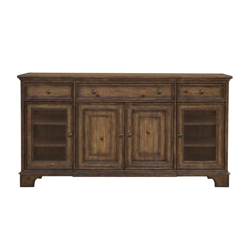 Pulaski Furniture Revival Row 3-Drawer Buffet with Cabinet Doors