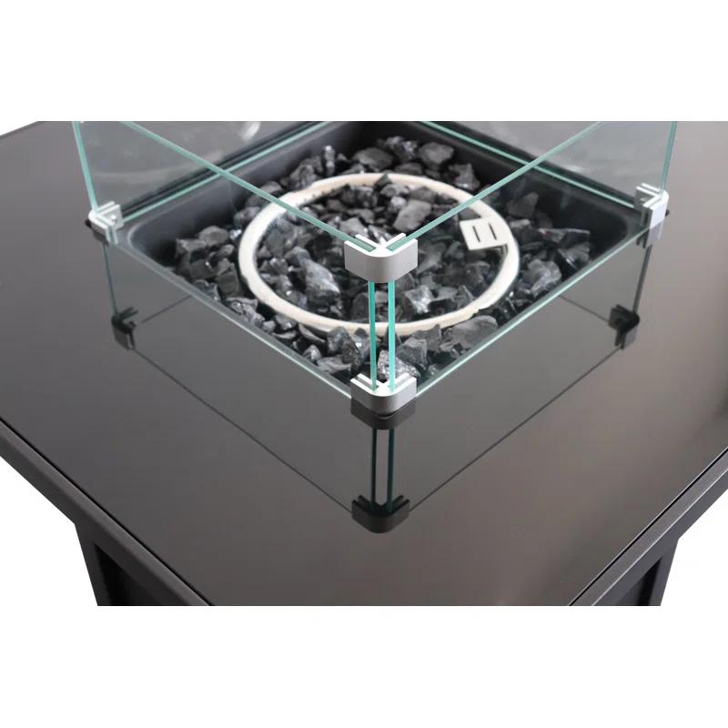 30" Black Steel Free-Standing Gas Fire Pit