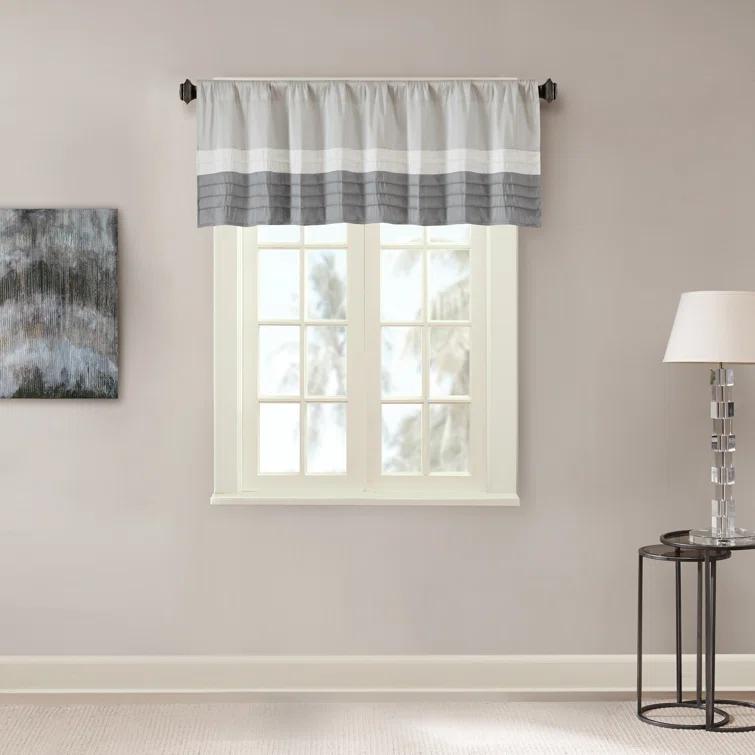 Madison Park Amherst Polyoni Pintuck Single Window Valance