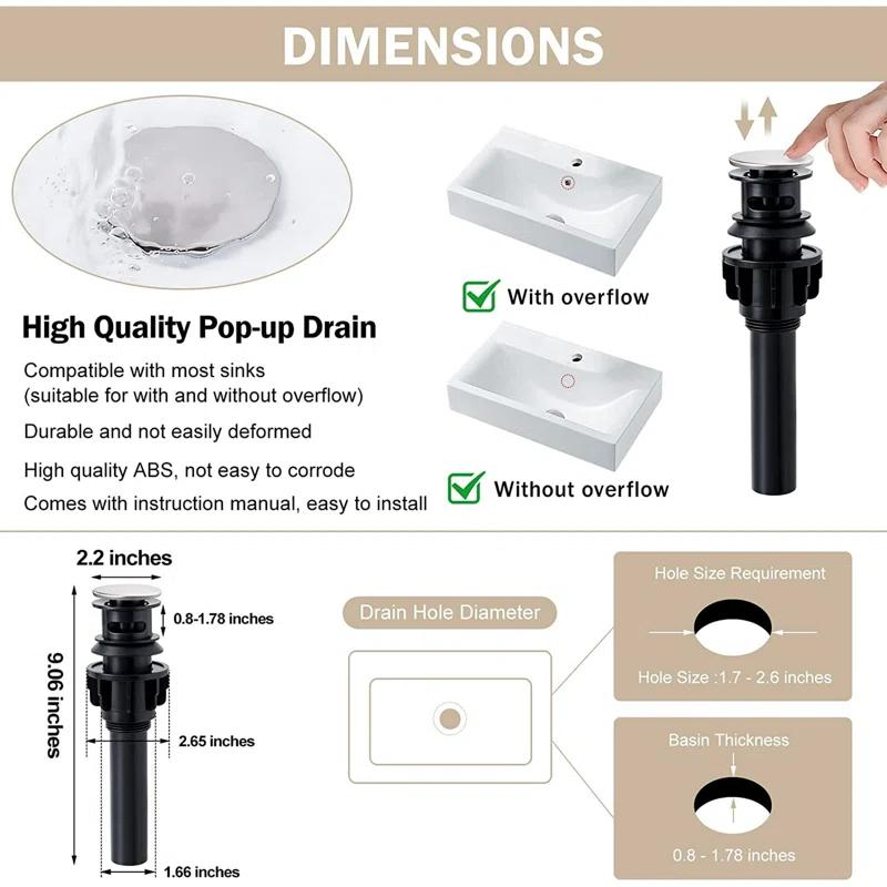 Bathroom Faucet, Single Handle Bathroom Faucets for 1 or 3 Hole Bathroom Sink Faucet