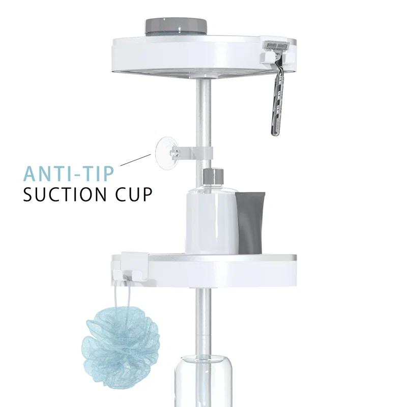 Better Living Products HiRISE 4 Tension Shower Caddy w/Mirror