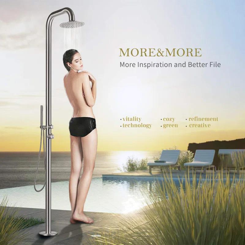 Stainless Steel Free Standing Outdoor Shower