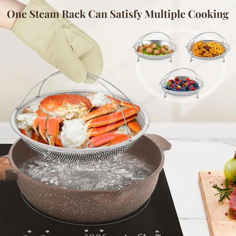 ARC 11 Inch Nonstick Deep Frying Pan Skille With Lid,5qt Sauté Pan For Cooking With Steam Rack,healthy Large Skillet,stay Cool Handle, Induction Compatible, Pfoa & Pfas Free. (brown)