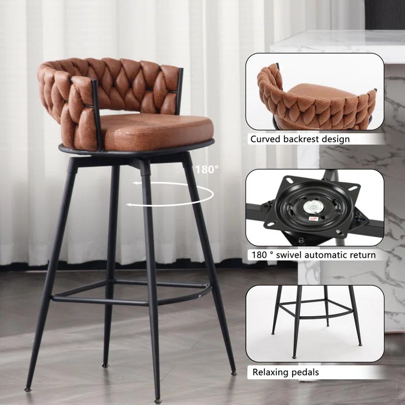 Kymberlynn Swivel Bar Stool (Set of 2)