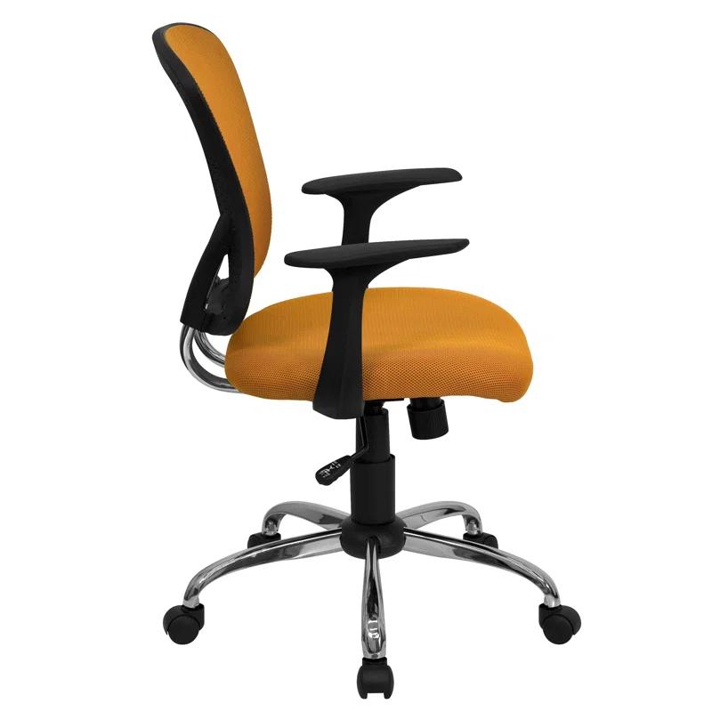Flash Furniture Mid-Back Mesh Swivel Task Office Chair with Chrome Base and Arms