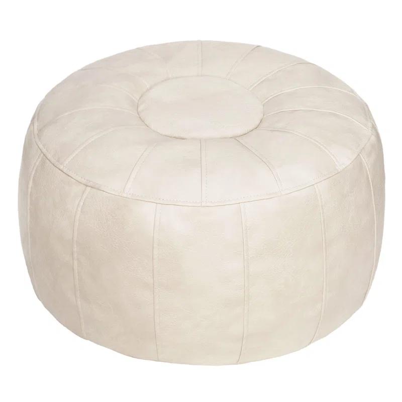 Unstuffed Handmade Moroccan Round Pouf Foot Stool Ottoman Seat Faux Leather Large Storage Bean Bag Floor Chair Foot Rest For Living Room, Bedroom Or Wedding Gifts