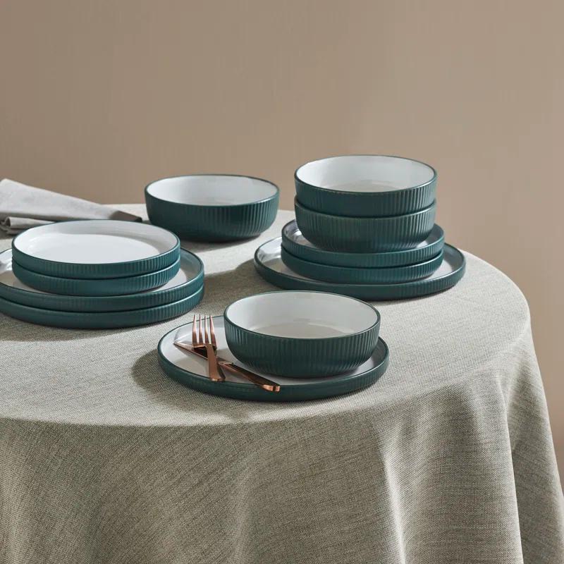 Laro 12 Piece Stoneware Dinnerware Set - Service for 4 (Set of 12)