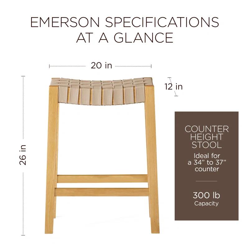 Maven Lane Maven Lane Emerson Kitchen Stool with Vegan Leather Upholstery