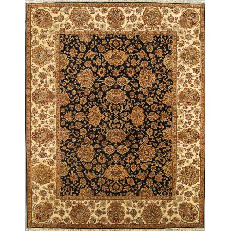 Pasargad Agra Hand-Knotted Brown/Beige/Black Area Rug