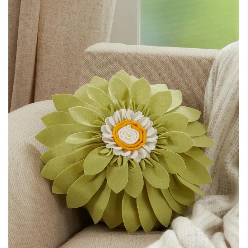 Saro Fleur De Jardin Collection Appliqued Throw Pillow