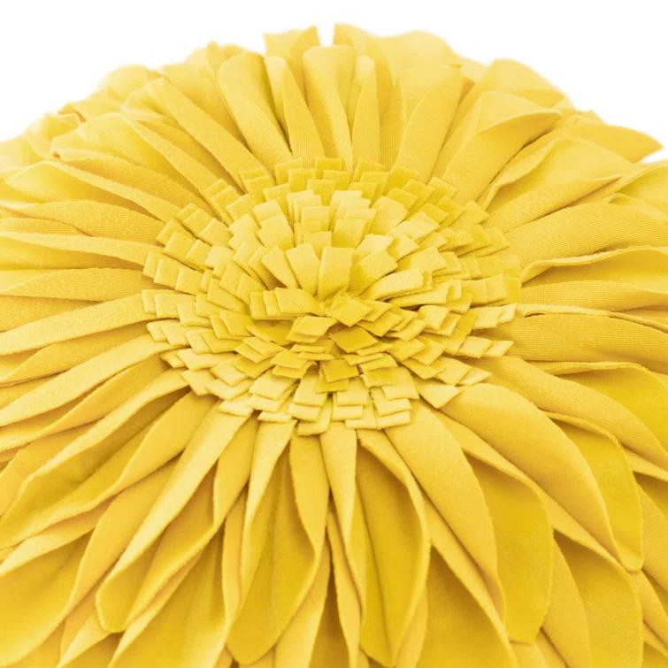 JWH Appliqued Throw Pillow 3D Sunflower Accent Pillow Cover & Insert