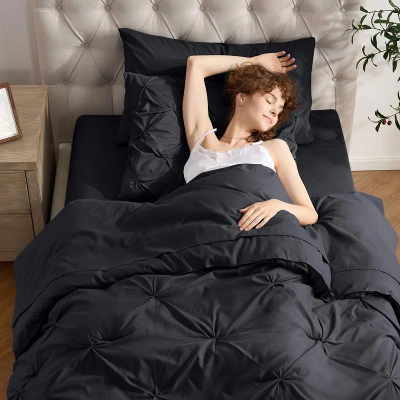 Bed-in-A-Bag Pleated Comforter Set with Bed Sheets