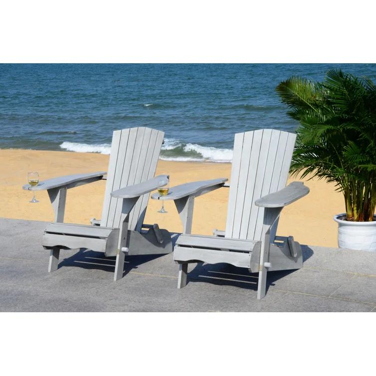 Highland Dunes Boonville Solid Wood Adirondack Chair (Set of 2)