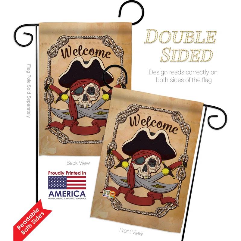 Breeze Decor Double Sided 18.5'' H x 13'' W Burlap Flag Set