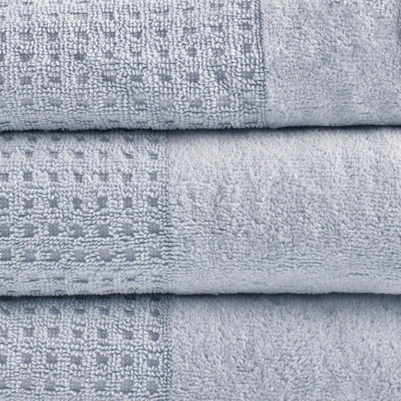 Madison Park Spa Waffle Cotton Jacquard Antimicrobial Bath Towel 6 Piece Set