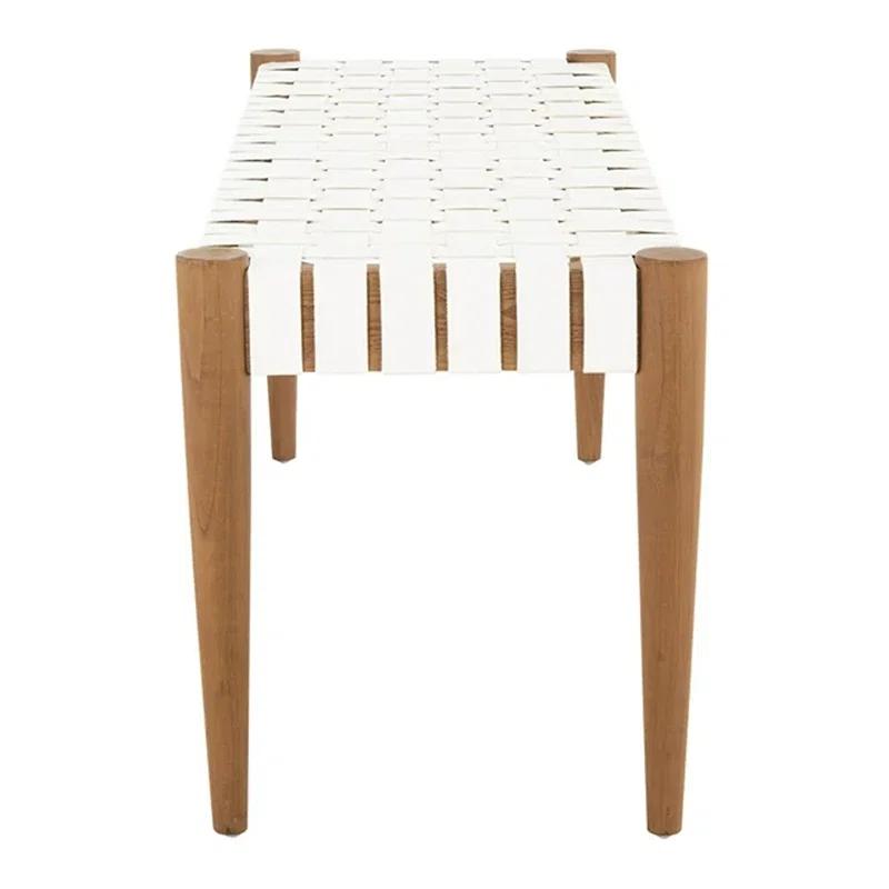 Orin 47" Woven Leather Bench