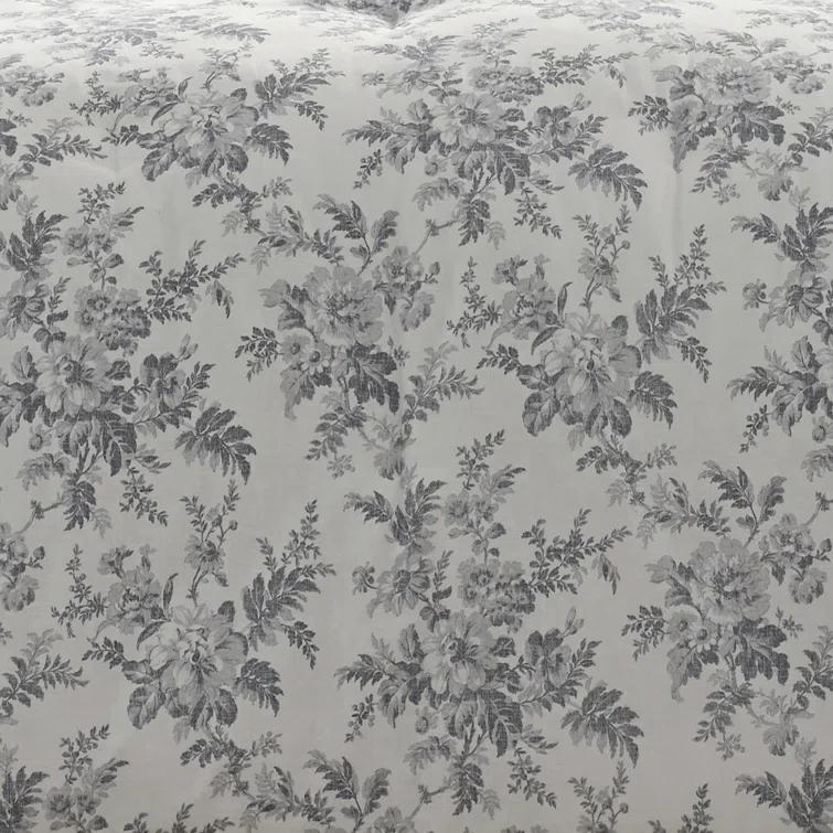 Laura Ashley Laura Ashley Annalise Floral Grey Cotton Bonus Comforter Set