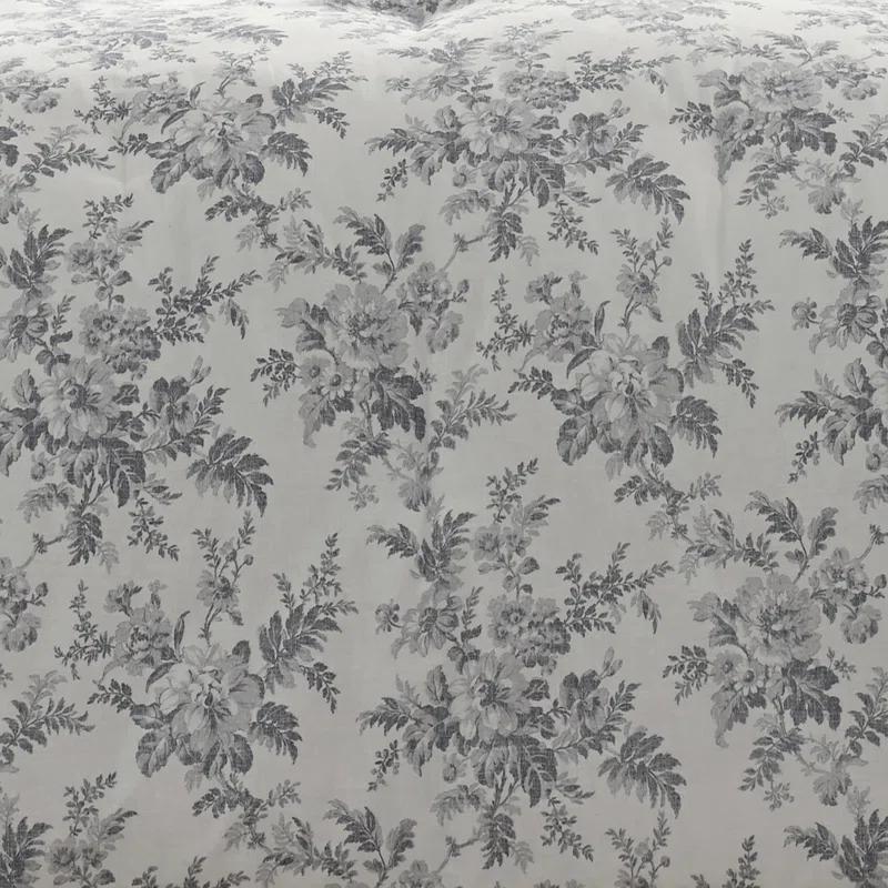 Laura Ashley Laura Ashley Annalise Floral Grey Cotton Bonus Comforter Set